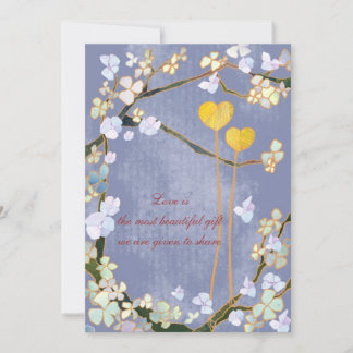 Deux coeurs : Invitations de mariage bleu