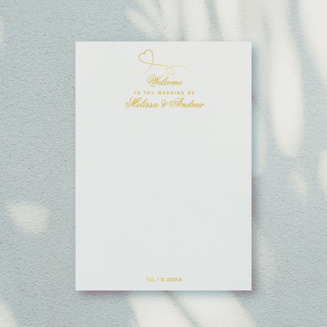 Deux Coeurs Or Élégants | Lettre de bienvenue Mari (Créateur téléchargé)