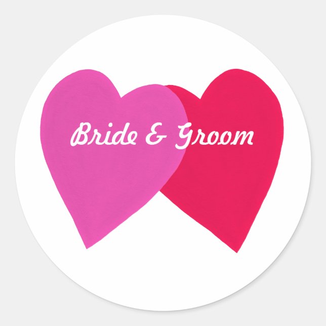 Deux Coeurs penchés Stickers de chambre de mariée  (Devant)