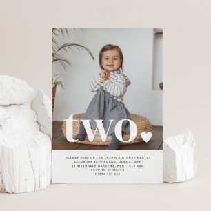 Deux Coeurs Photo Première Invitation Anniversaire