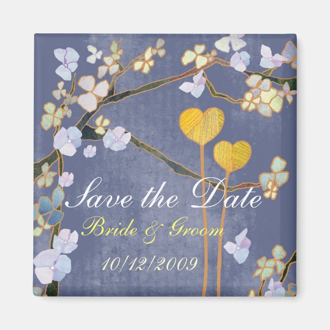Deux coeurs sauvez la date Mariage Magnet (Devant)