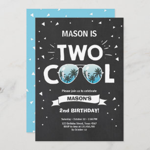 Deux Cool anniversaire invitation garçon 2e annive