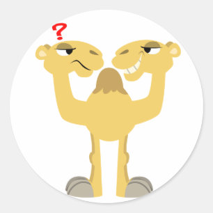 Deux côtés du même Sticker Cartoon Camel