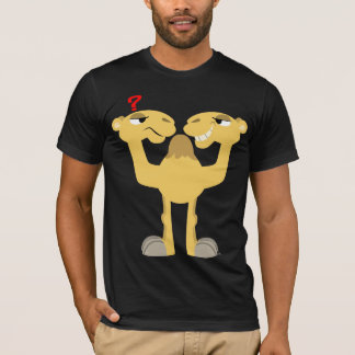 Deux côtés du même T-shirt en chameau de dessin
