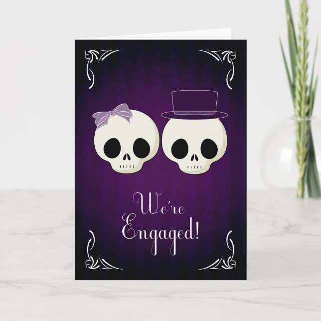 Deux crânes pour Faire-part Mariage gothique (Devant)