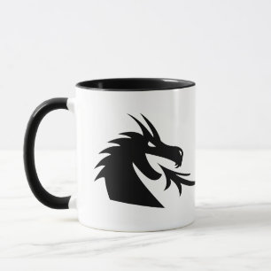 Deux créatures de tête de dragon noir mug à café