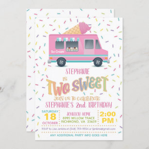 Deux crème glacée douce Invitation Anniversaire