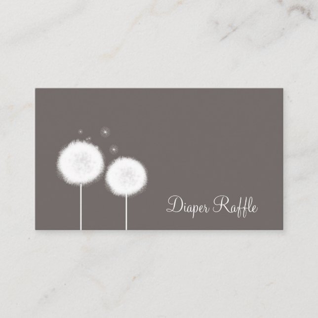 Deux Dandelions Taupe Cartes de Raffin Rustiques (Devant)