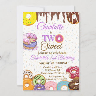 "DEUX douceurs" Donut 2e invitation anniversaire