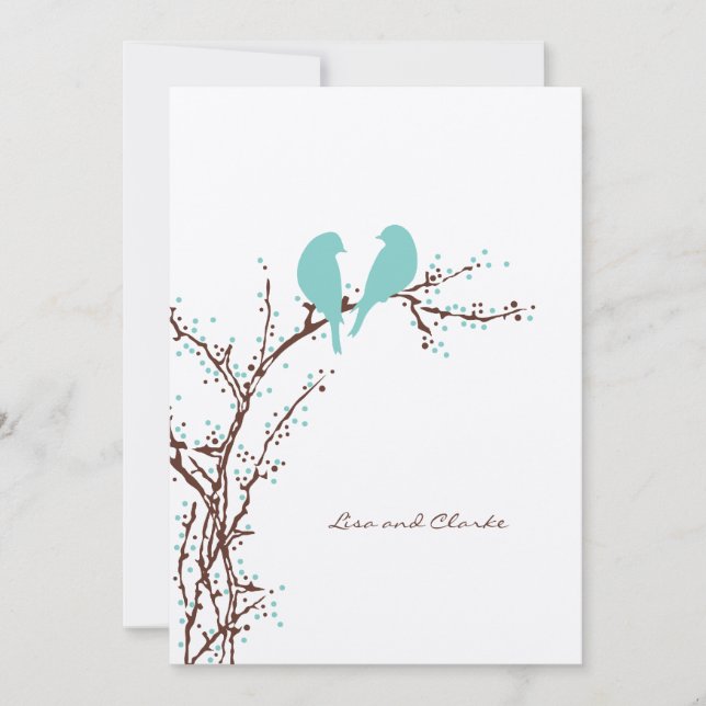 Deux Doves {mod} Invitations de mariage (Devant)