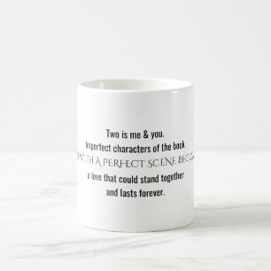 Deux est moi et vous tasse blanche classique