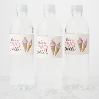 DEUX Étiquettes de bouteille d'eau douce
