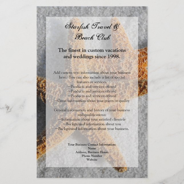 Deux étoiles de mer dans le sable, le prospectus o (Devant)