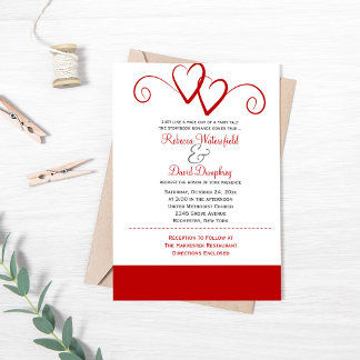 Deux Faire-part de mariage de Red Hearts
