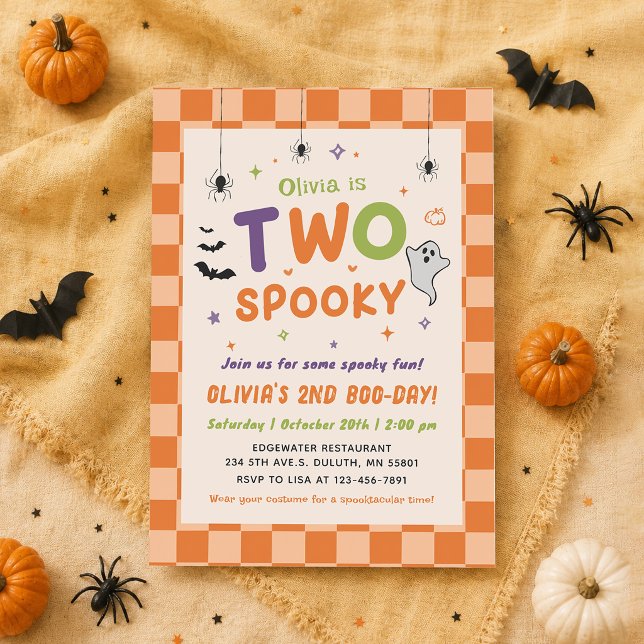 Deux fantômes de Halloween effrayants Invitation d (Créateur téléchargé)