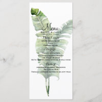 Deux feuilles de palmier élégantes Menu de mariage