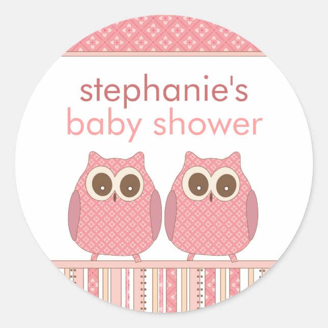 Deux filles Chouettes pour bébés Stickers Douche p (Devant)