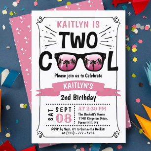 Deux filles Cool Invitations pour le 2e anniversai