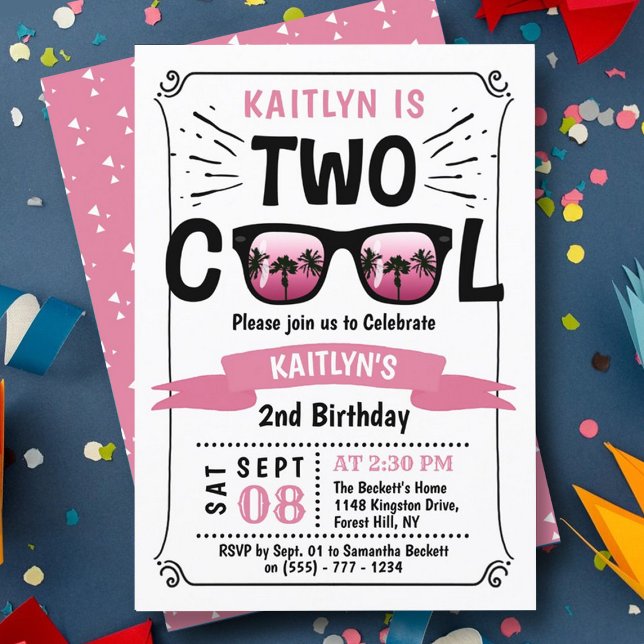 Deux filles Cool Invitations pour le 2e anniversai (Créateur téléchargé)