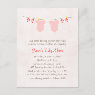 Deux Filles De Bébé Belle Douche Invitations