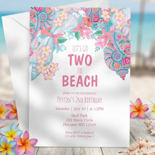 Deux filles d'été à la plage Invitation d'annivers