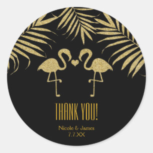 Deux flamants roses aiment les autocollants de fav