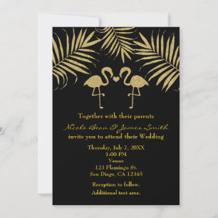 Deux flamants roses aiment les invitations noires