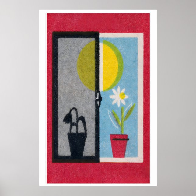 Deux fleurs boite d'allumettes impression vintage  (Devant)