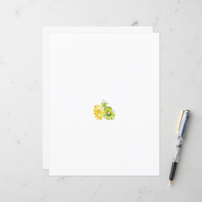 Deux fleurs jaunes et vertes sur un arrière - plan (Devant/Arrière en situation)