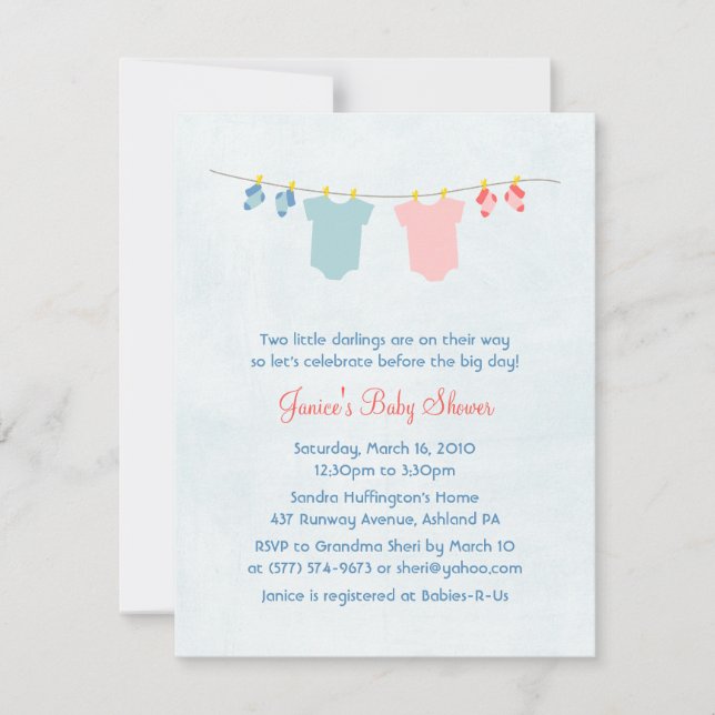 Deux Fois Plus Que De Belles Invitations De Douche (Devant)