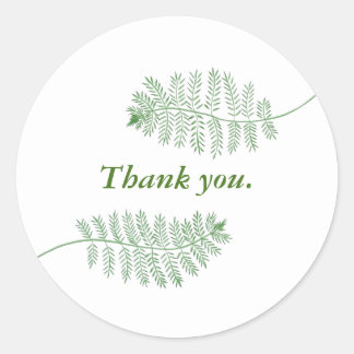 Deux fougères vertes Stickers de remerciement de v