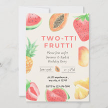 Deux Frutti TTI" 2e Invitation Twin Anniversaire