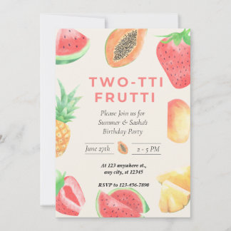 Deux Frutti TTI" 2e Invitation Twin Anniversaire