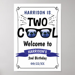 Deux garçons Cool 2e Affiche de bienvenue d'annive