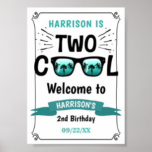 Deux garçons Cool 2e Affiche de bienvenue d'annive