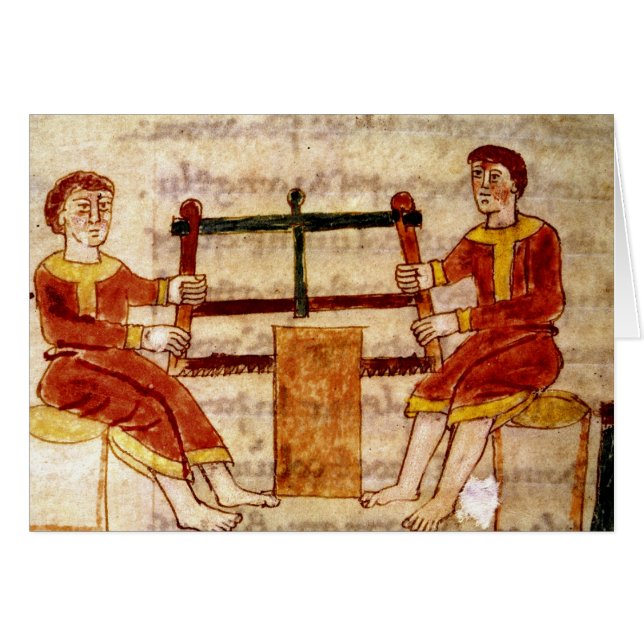 Deux hommes sciant le bois, de 'De Universo' (Devant horizontal)