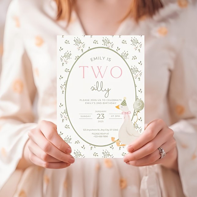 Deux Invitation d'anniversaire de l'oie Idiote Flo (Créateur téléchargé)