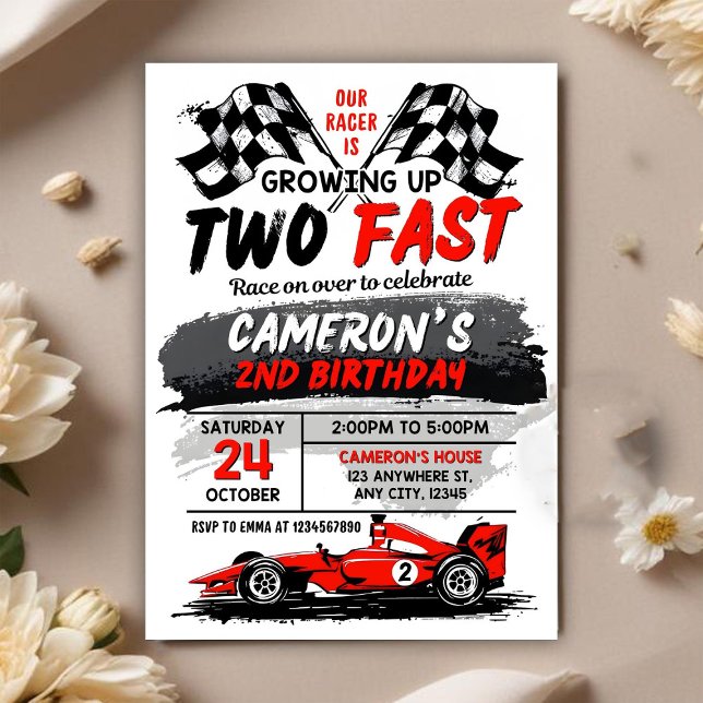 Deux Invitation d'anniversaire rapide Deux Fast 2  (Créateur téléchargé)
