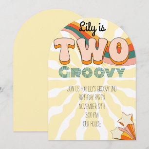 Deux Invitation De Fête D'anniversaire Groovy