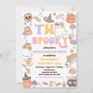 Deux Invitation Éffrayante De Fantôme D'Halloween