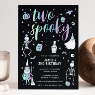 Deux Invitation Éffrayante Halloween