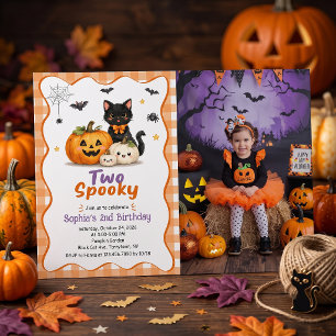Deux Invitation Photo Anniversaire 2 ans Halloween