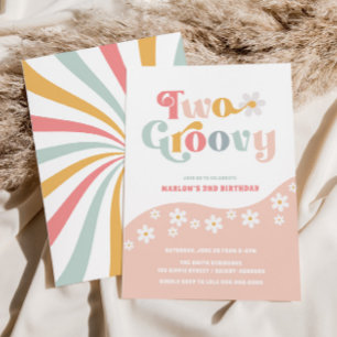 Deux Invitation rose Super du 2e anniversaire