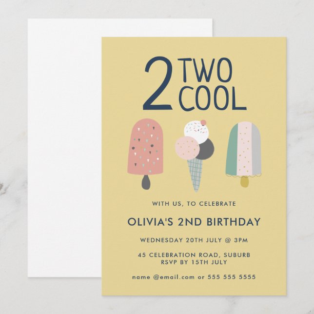 Deux invitations d'anniversaire cool (Devant / Derrière)