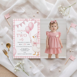 Deux Invitations d'anniversaire de fille en vichy