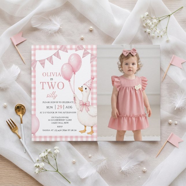 Deux Invitations d'anniversaire de fille en vichy  (Créateur téléchargé)