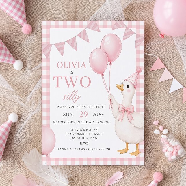 Deux Invitations d'anniversaire de fille en vichy  (Créateur téléchargé)
