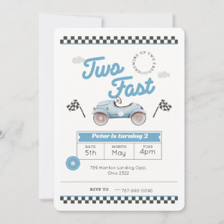 Deux invitations d'anniversaire de garçon rapide