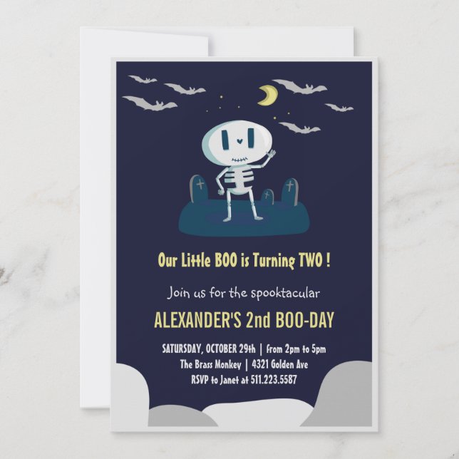 deux invitations d'anniversaire effrayantes fantas (Devant)