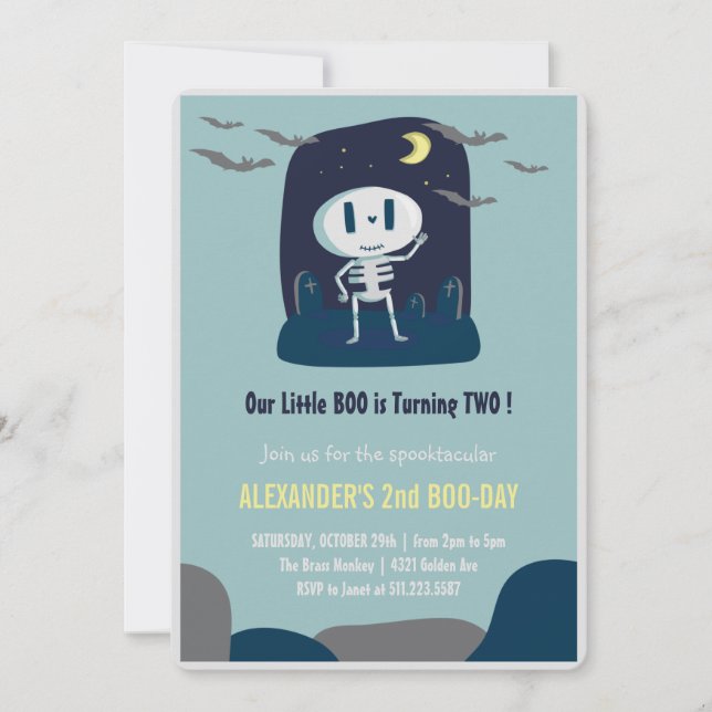 deux invitations d'anniversaire effrayantes spookt (Devant)